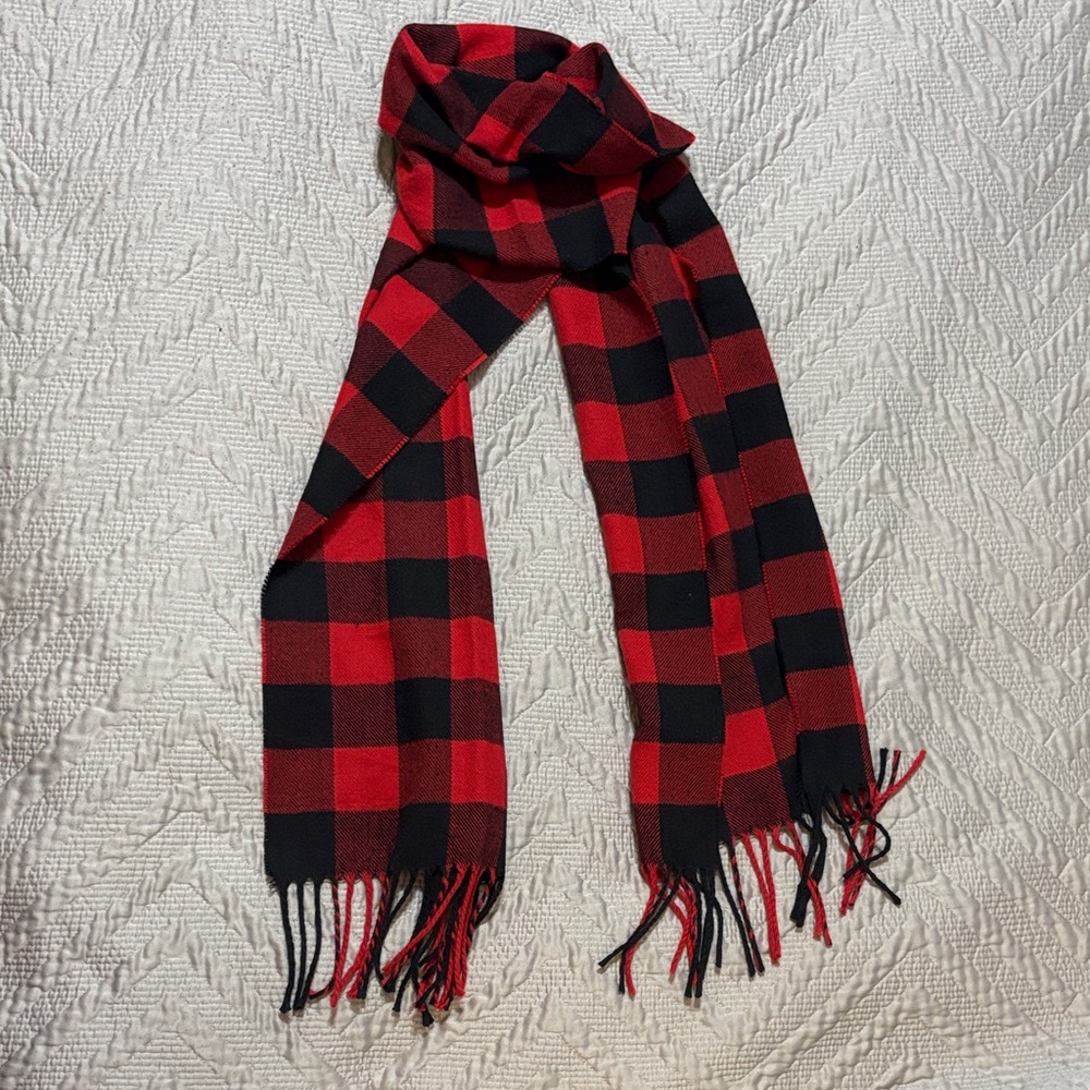 Red and Black Checkered Scarf